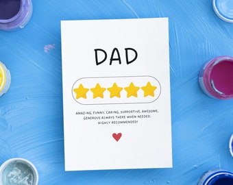 Digital Fathers Day Card, Highly Recommend Fathers Day Card, Fathers Day Card for Grandpa Grandad, Fathers Day Greeting Dad Card, Five Stars