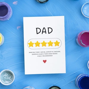 Digitale vaderdagkaart, zeer aan te bevelen vaderdagkaart, vaderdagkaart voor opa opa, vaderdag wenskaart vader, vijf sterren