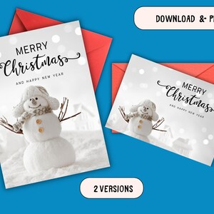 Afdrukbare kerstwenskaart sneeuwpop, kerstkaart met sneeuwpopthema, kaart met sneeuwpop, gelukkig nieuwjaar, vrolijk kerstfeest, vakantiewens