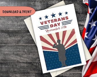 Printable Veterans Day Thank You Cards, Day of Remembrance Card, Thank You for Your Service: Veterans Day Cards, Veterans Day Greeting Card