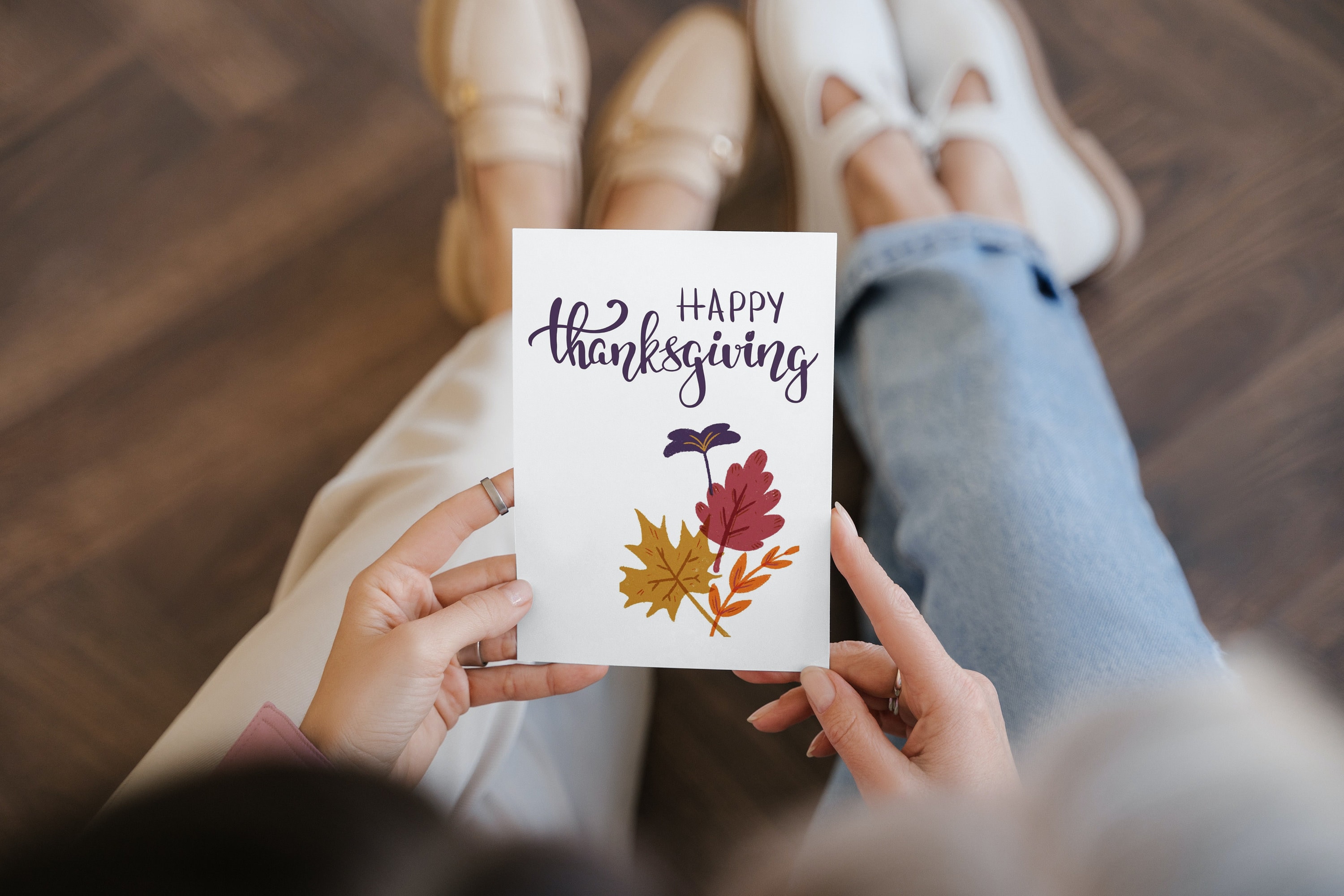 Printable Thanksgiving Card of Natural Beauty With Autumn Leaves ...