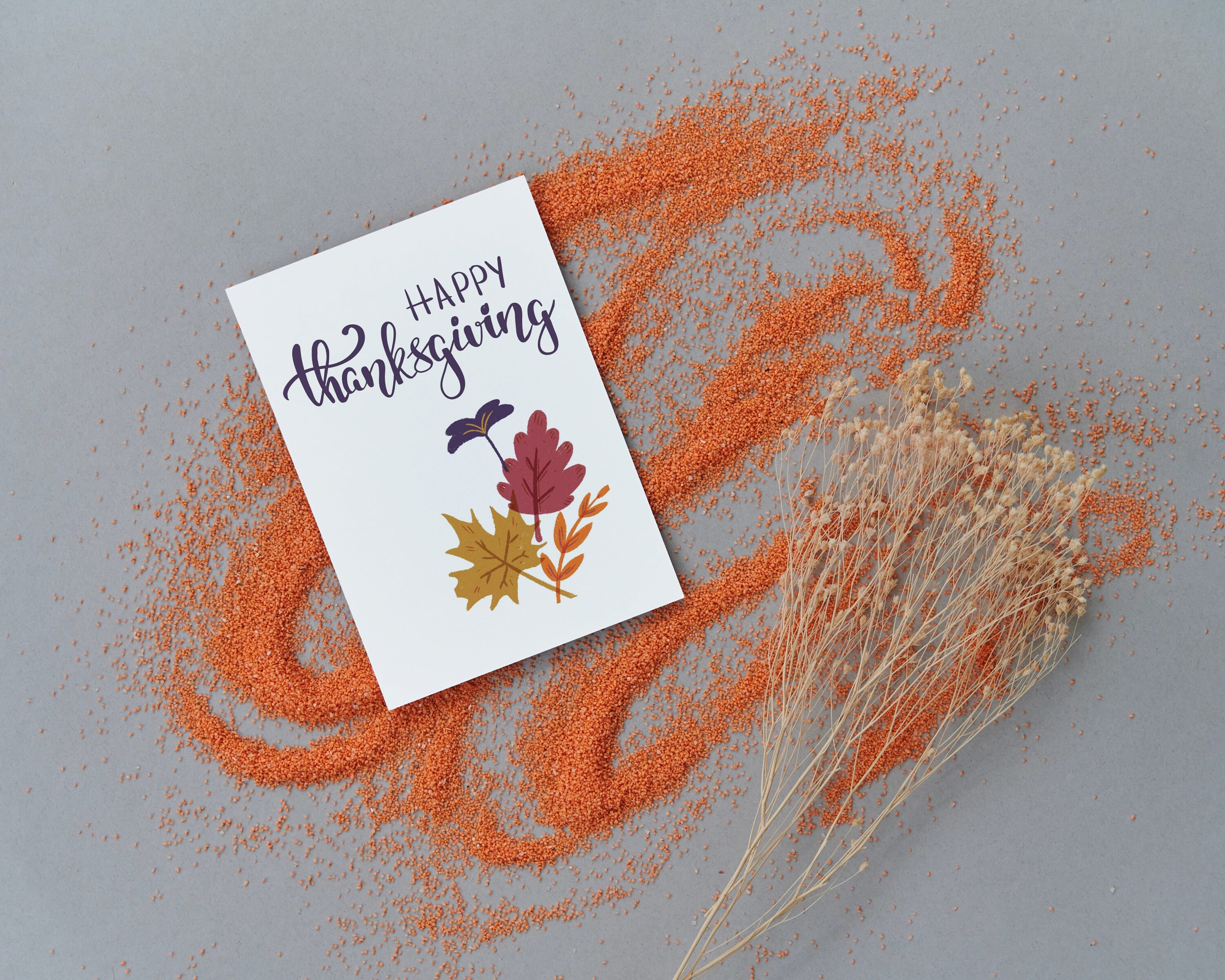 Printable Thanksgiving Card of Natural Beauty With Autumn Leaves ...