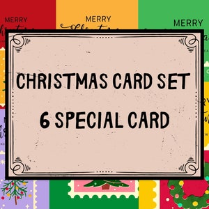 Tarjetas navideñas con temática de pino colorido, paquete imprimible, tarjetas navideñas gratis, diseño festivo