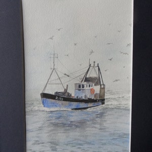 Watercolor, boat.