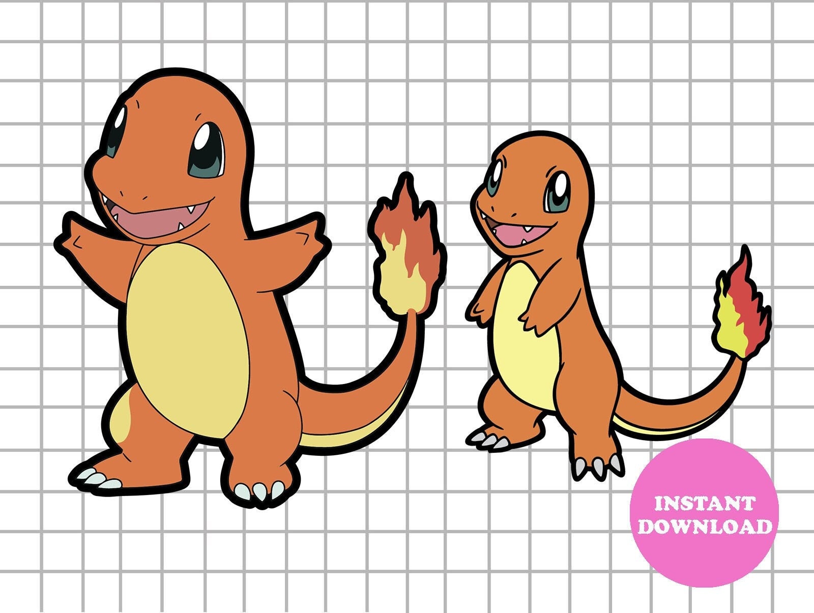 Pokemon Vector File Kawaii Pikachu Charmander Bulbasaur Squirtle Svg Pdf  Eps Dxf Instant Download