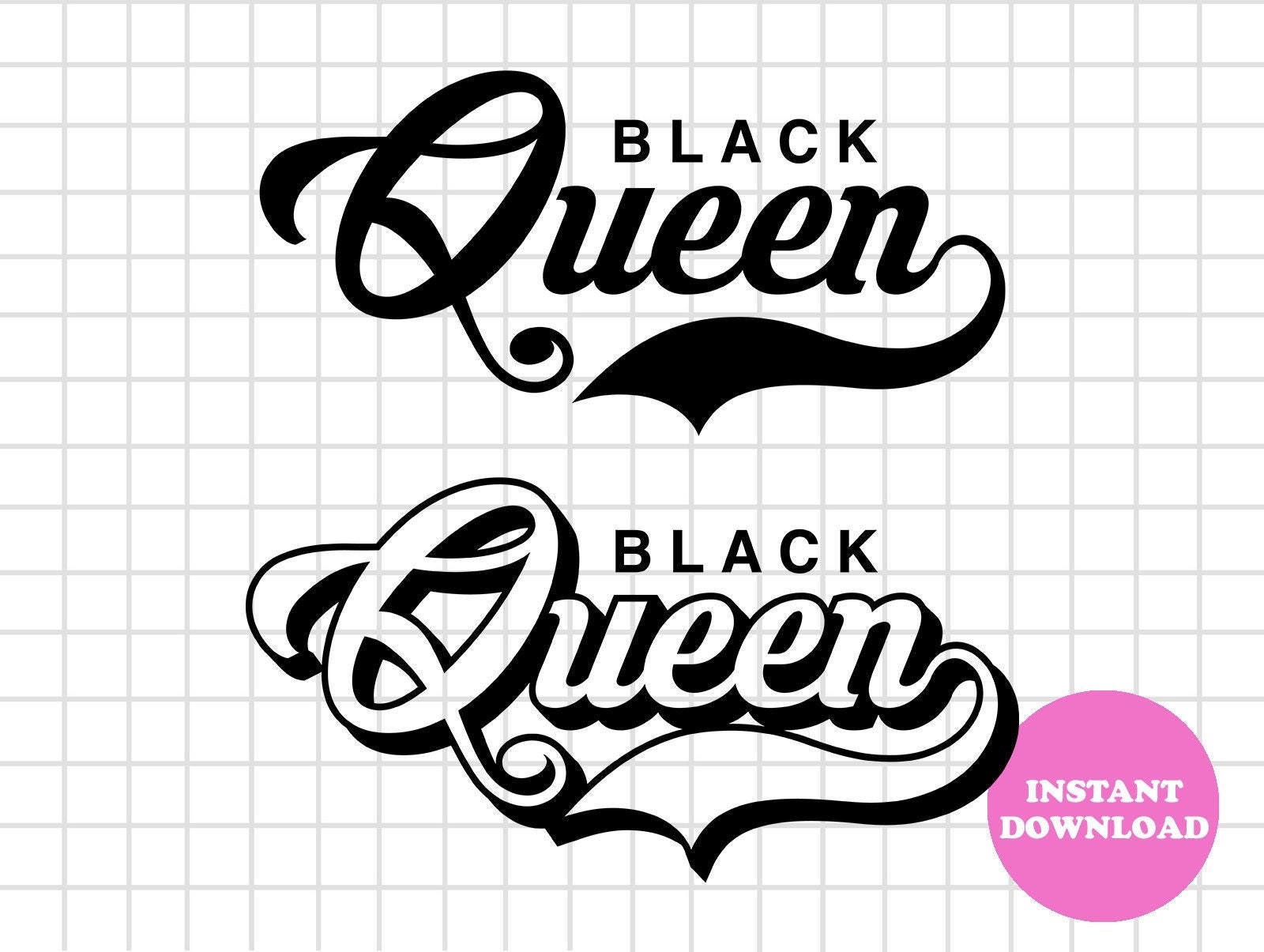 Black Queen Svg Layered Item Clipart Cricut Digital Vector Etsy