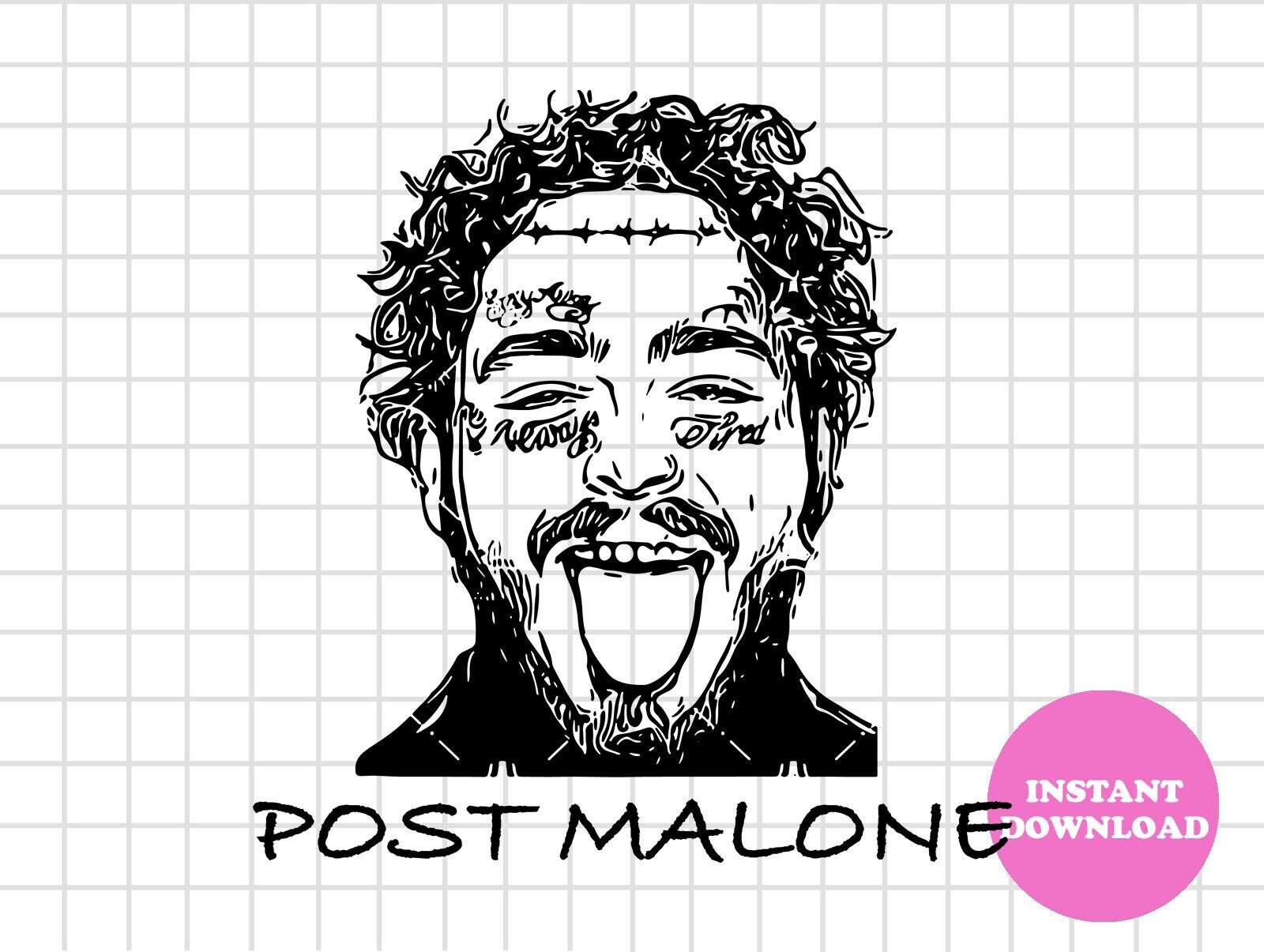 Post Malone Svg Bundle Layered Item Postmalone Clipart Etsy