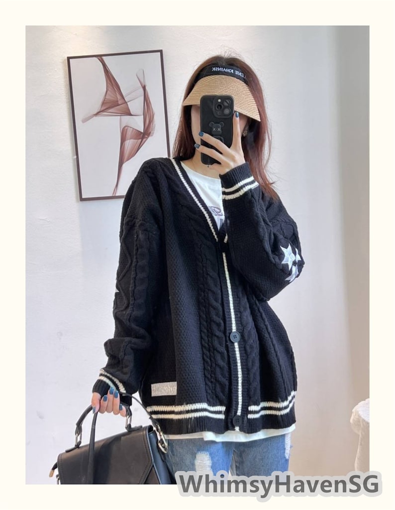 Taylor Swift Cardigan Embroidered Crewneck Cardigan Star Etsy