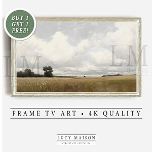Samsung Frame TV Art, Farm Field Landscape, Traditional Countryside Painting, Farmhouse Art Decor, Digital Download, Frame TV Art, TV10