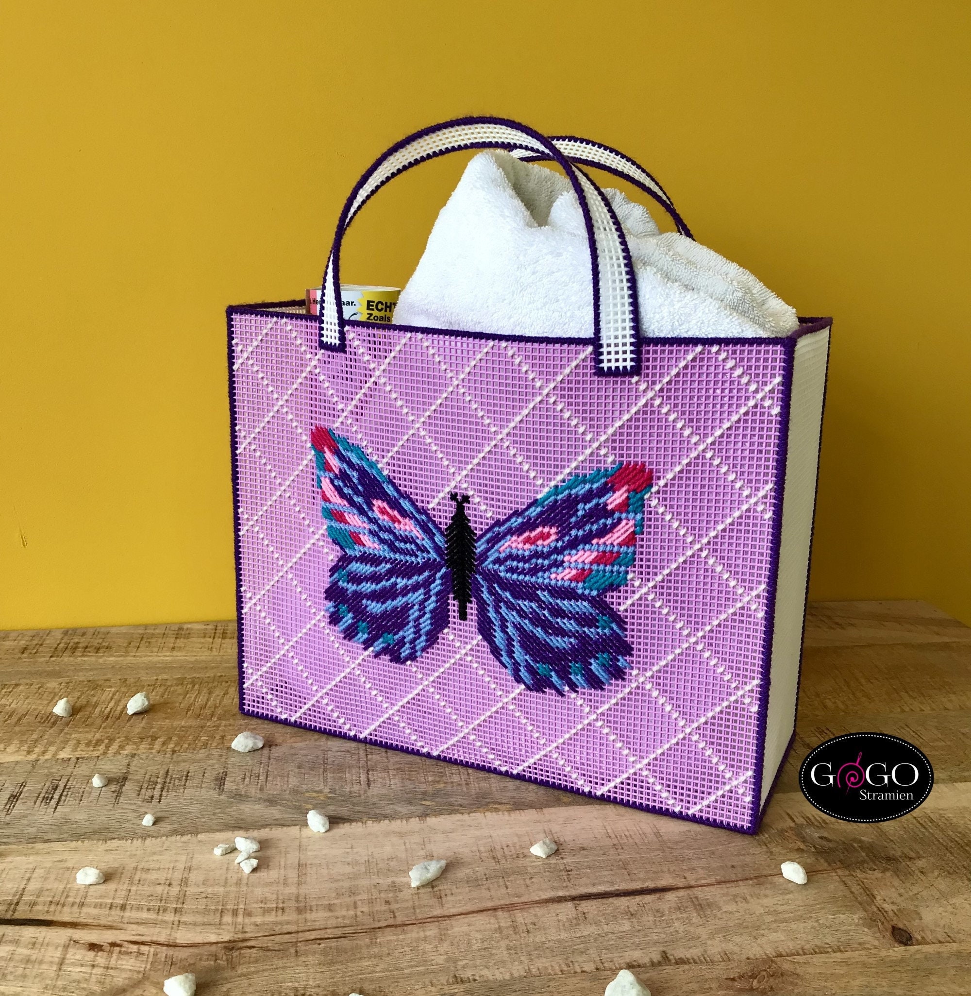 Plastic Canvas Bolsas Con Malla Y Rafia Plastic Canvas Bolsas De