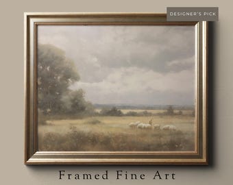 Framed Modern Christian Art, The Lord is my Shepherd Art, Coastal Christian Art, Framed Christ Shepherd Art, Neutral Jesus Art, Christ Art