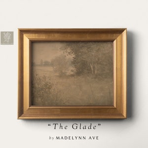 Sepia Art Print, Wall Art for Living Room, Modern Oil Painting, Cottage Style Landscape, Warm-Toned Fine Art, Giclée