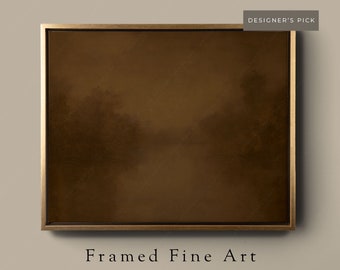 Framed Modern Chic Art Print, Moody Wall Art for Living Room, Trendy Landscape Oil Painting, Neutral Fine Art on Framed Canvas, Giclee