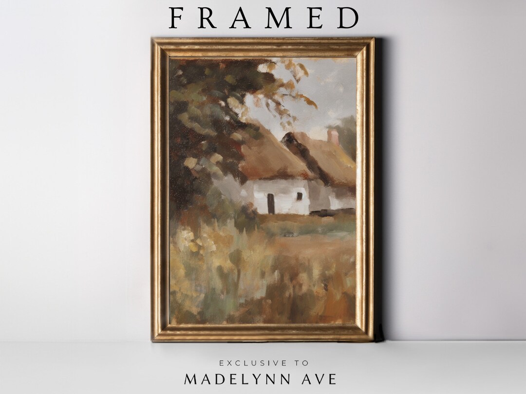 Framed Vintage Cottage Art Print, Framed Country Cottage Art Print ...