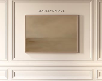 Jesus and the One Lost Sheep - Framed Canvas, Minimalist Christian Wall Art, Biblical Landscape Art Print, Subtle & Neutral Religious Art