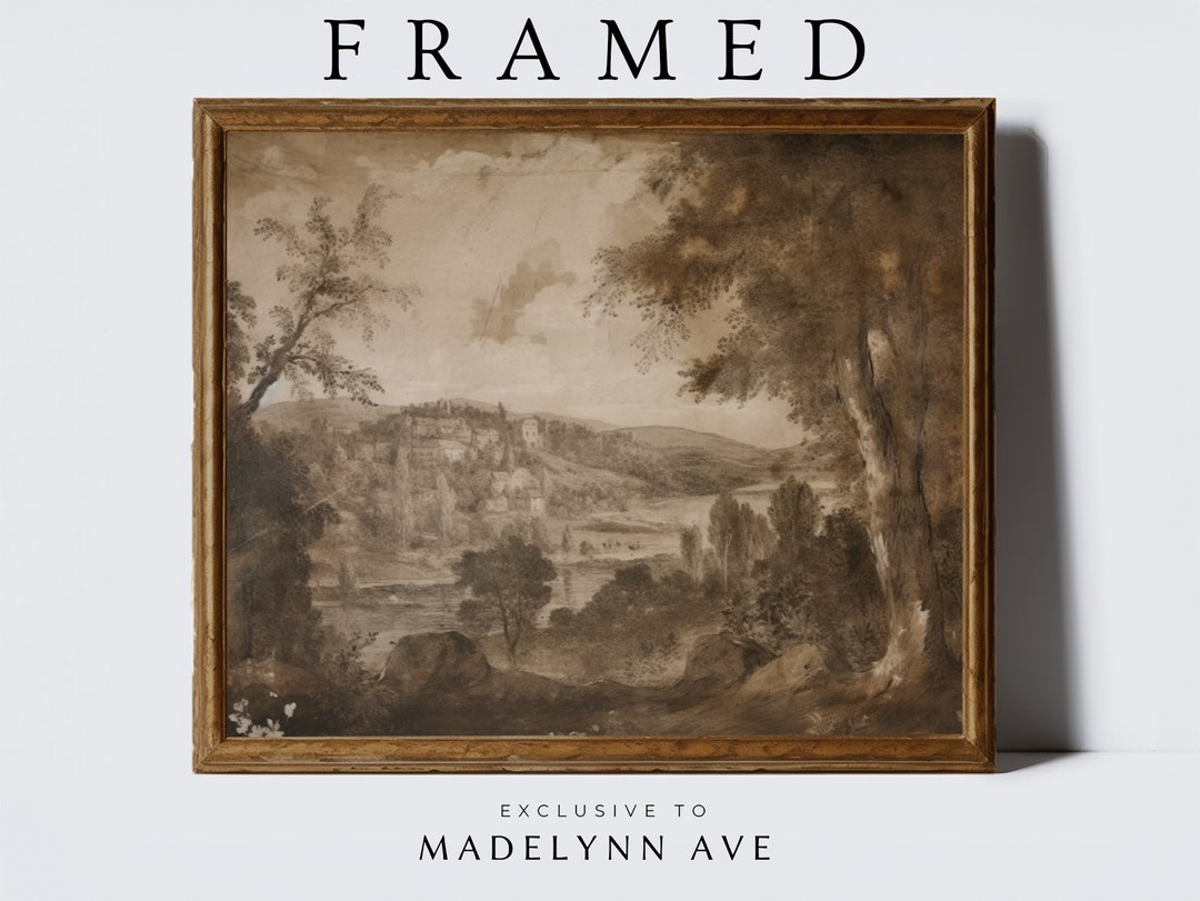 Framed Toile Landscape Art Print, Framed Toile Art Print, Framed