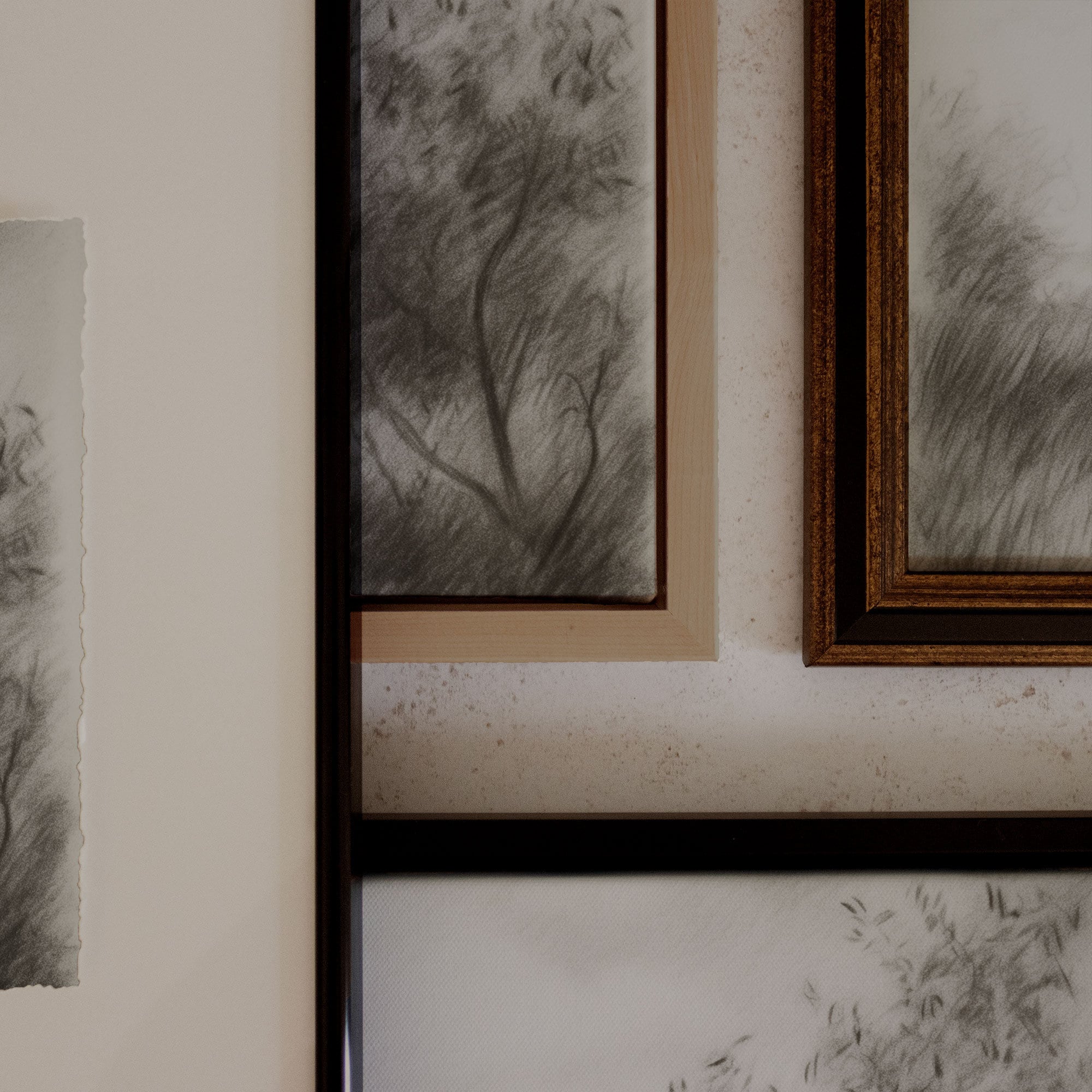 Framed Moody Lakeside Art Print - Neutral Landscape Antique Style Wall ...