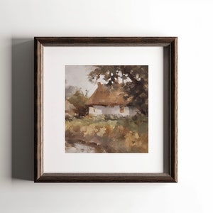 Vintage Country Cottage Art Print, Country Cottage Art Print, Fall Art Print, Fall Oil Painting, Cottage Oil Painting, Farmhouse Art Print image 7