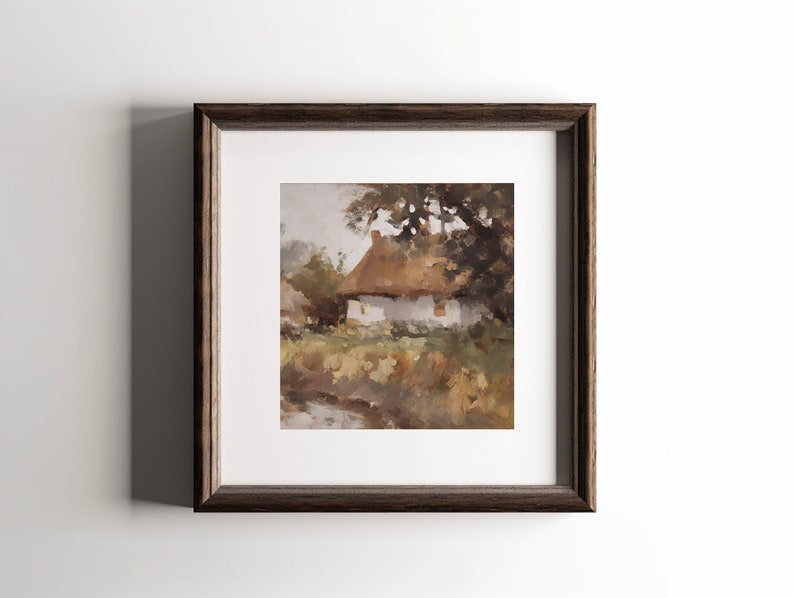 Vintage Country Cottage Art Print, Country Cottage Art Print, Fall Art Print, Fall Oil Painting, Cottage Oil Painting, Farmhouse Art Print image 7