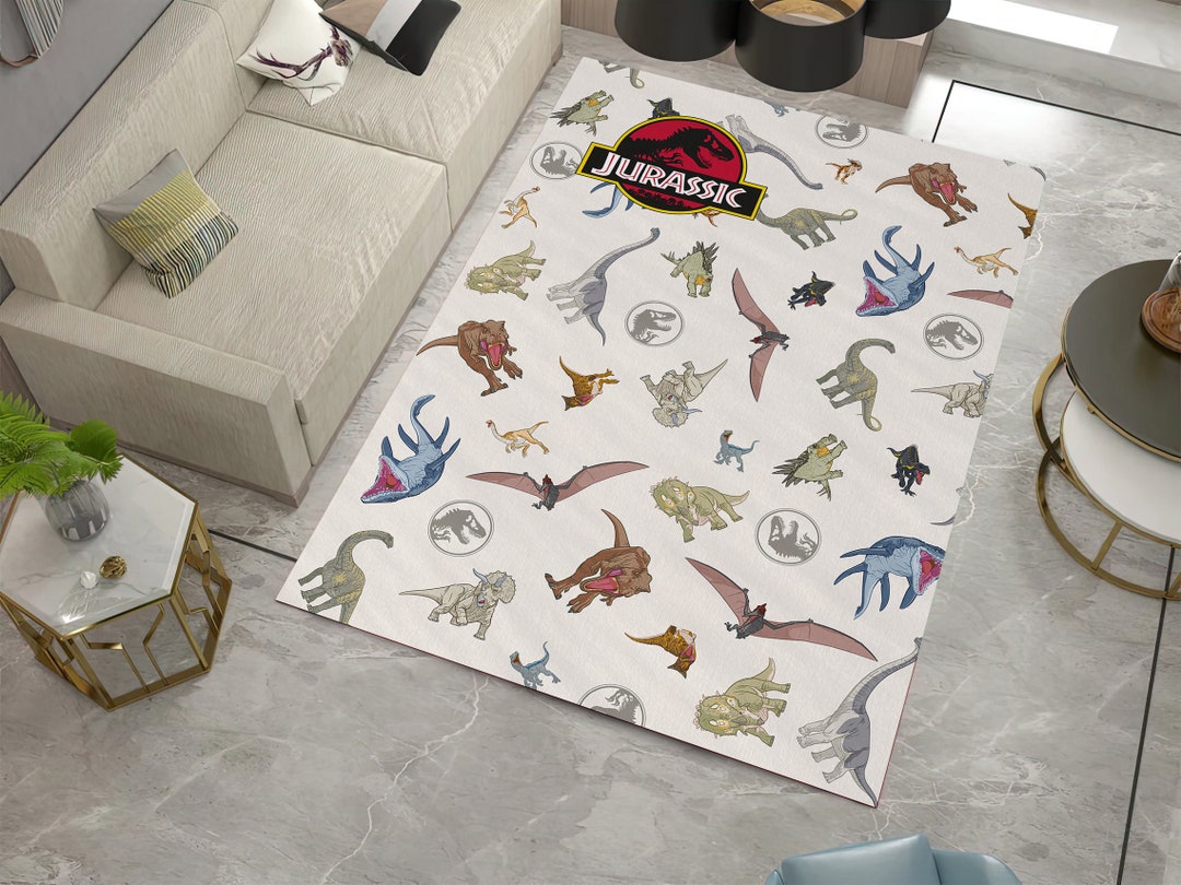 Jurassic Rug, Dinosaur Rug, Dinosaur World Kids Carpets, Land of ...