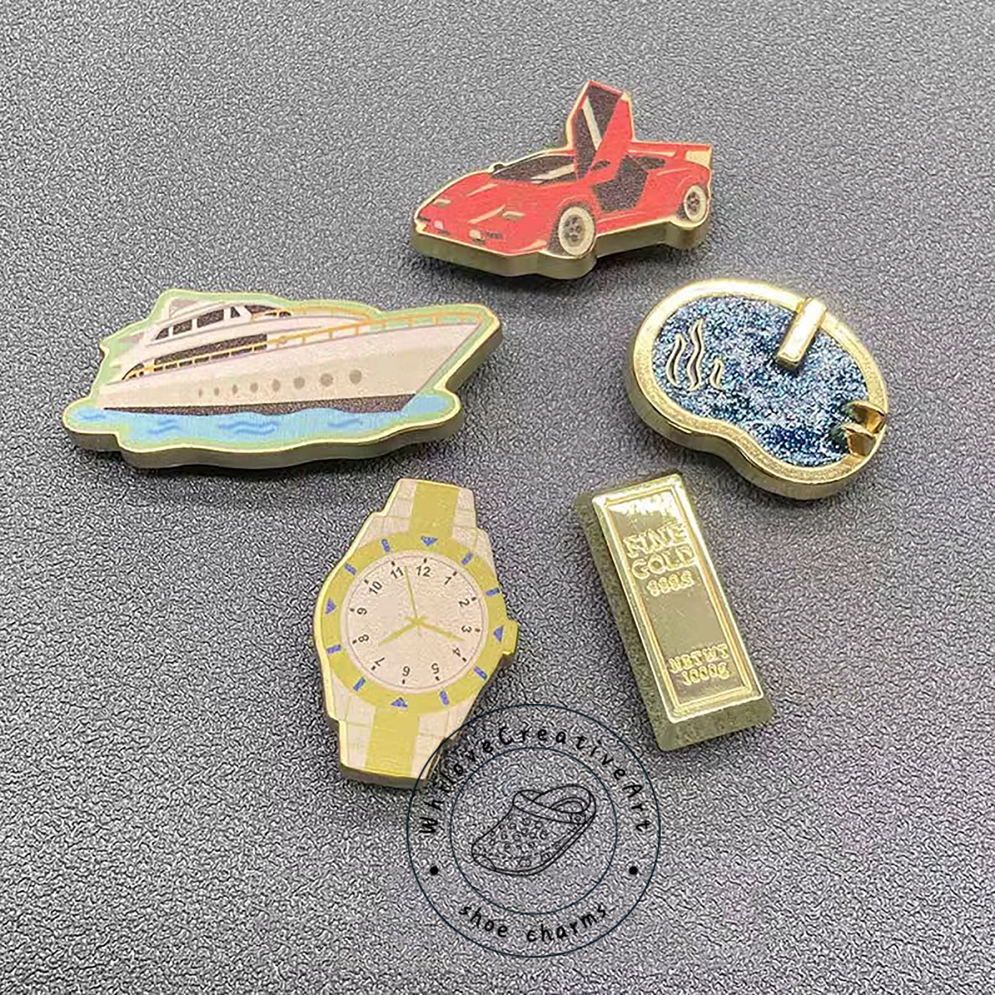 unbranded, Accessories, 5 Shoe Charm Accessories Louis Vuitton Logo  Fashion Charms Great For Crocs