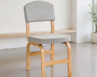 Houten eetkamerstoelen set van 2, minimalistische tafelstoelen keukenstoel met kussens