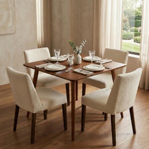 Square Wooden Dining Room Table – Narrow Space Modern Kitchen Dining Table

Small Breakfast Table | Minimal Farmhouse Dining Furniture

This square wooden dining table is thoughtfully designed for small and narrow dining spaces, making it perfect for kitchens, breakfast nooks, apartments, and modern homes. Its clean lines and balanced proportions blend contemporary style with the natural warmth of handcrafted wood, creating a timeless centerpiece for everyday dining.