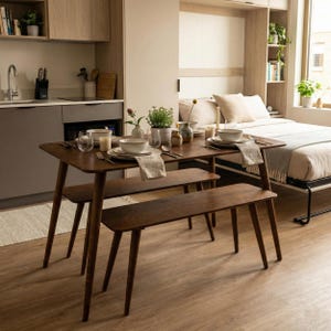 🍽️ Kitchen Small Wooden Dining Room Table Set – Farmhouse Narrow Dine Table with Benches

Bring rustic charm and practicality to your home with this kitchen small wooden dining table set. Perfect for 2, 3, or 4 seat setups, this farmhouse-style table combines narrow dining table design with handcrafted warmth, making it ideal for compact kitchens, breakfast nooks, or cozy dining rooms.