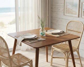 Square Wooden Dining Room Table, Narrow Space Dine Table Kitchen, Modern Small Breakfast Table Dinning Furniture