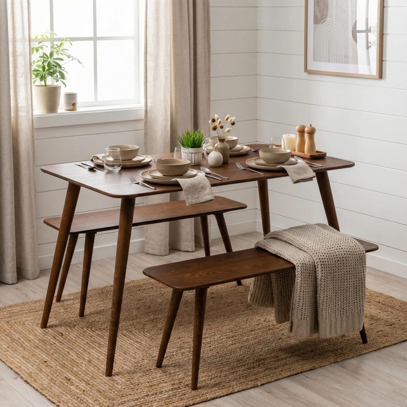 🍽️ Kitchen Small Wooden Dining Room Table Set – Farmhouse Narrow Dine Table with Benches

Bring rustic charm and practicality to your home with this kitchen small wooden dining table set. Perfect for 2, 3, or 4 seat setups, this farmhouse-style table combines narrow dining table design with handcrafted warmth, making it ideal for compact kitchens, breakfast nooks, or cozy dining rooms.