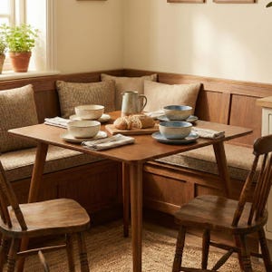 Square Wooden Dining Room Table – Narrow Space Modern Kitchen Dining Table

Small Breakfast Table | Minimal Farmhouse Dining Furniture

This square wooden dining table is thoughtfully designed for small and narrow dining spaces, making it perfect for kitchens, breakfast nooks, apartments, and modern homes. Its clean lines and balanced proportions blend contemporary style with the natural warmth of handcrafted wood, creating a timeless centerpiece for everyday dining.