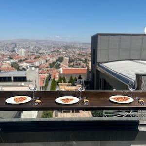 Balcony Railing Bar Table, Small Space Foldable Deck Rail Table Patio Furniture, Spacesaver Fold Down Balcony Pub Table for Apartment