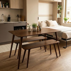 🍽️ Kitchen Small Wooden Dining Room Table Set – Farmhouse Narrow Dine Table with Benches

Bring rustic charm and practicality to your home with this kitchen small wooden dining table set. Perfect for 2, 3, or 4 seat setups, this farmhouse-style table combines narrow dining table design with handcrafted warmth, making it ideal for compact kitchens, breakfast nooks, or cozy dining rooms.