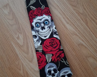 Skulls and Roses Tie, Gothic Tie