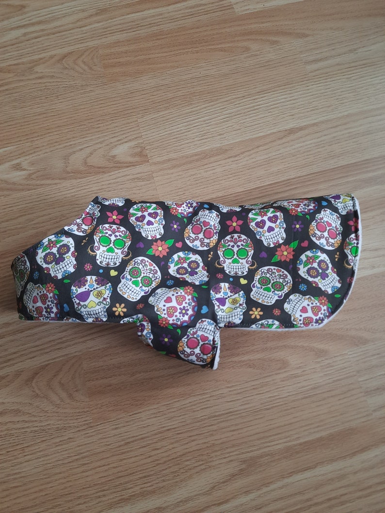 Dog Coat SMALL. sugar skulls image 6