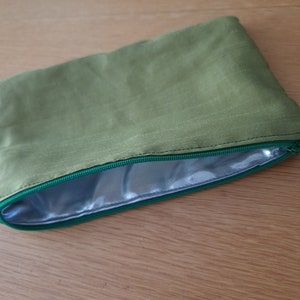 Make-up Cosmetics Bag - green and silver