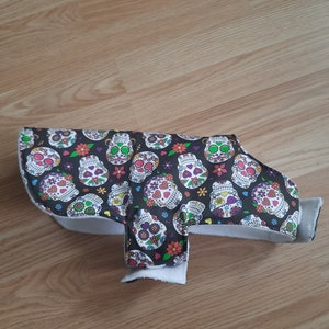 Dog Coat SMALL. sugar skulls image 1