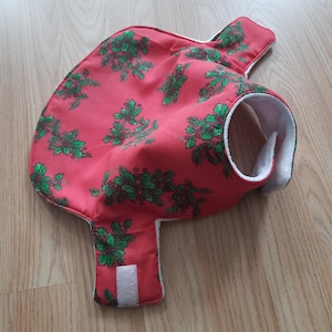 Dog Coat SMALL. Christmas holly