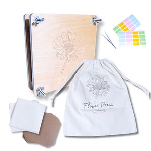 Personalized Flower Press Gift idea • Nature Lovers Pressing Flowers Kit • Flowers Plant Press Kit • Large Flower Press 8”x 8”.