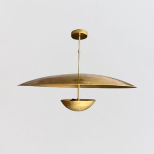 1950s Mid Century Modern Brass Pendant Light | Stilnovo Sputnik Ceiling Light | Handmade Raw Brass Chandelier | MCM Flush Mount Fixture