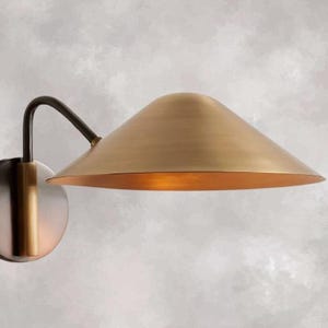 Mid Century Brass Wall Sconce | 1950s Diabolo Swing Arm Light | Italian Modern Wall Lamp | Adjustable Handmade Raw Brass Wall Light Lamp