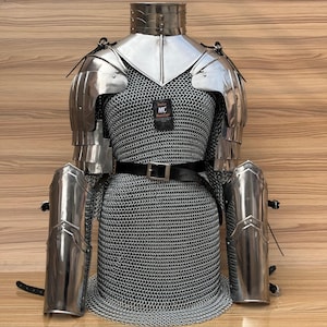 Medieval Knight Body Armor-Handcrafted Chainmail Armor Set,For LARP Reenactments Cosplay Fantasy Custom Armor For Men & Women Halloween Gift