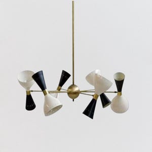 1950&#39;s Mid Century Modern Brass Chandelier Light-Italian Brass Sputnik Pendant Chandelier Light Fixture,Living,Dining,Entryway,Hallway,Light