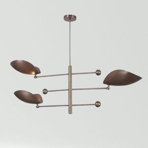 Stilnovo Style 3-Light Sputnik Brass Chandelier | Mid Century Modern Ceiling Light Fixture | Custom Drop Pendant-Handmade Dimmable Lighting