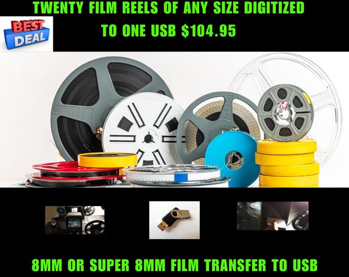 8mm or super8 film reels digitized to USB