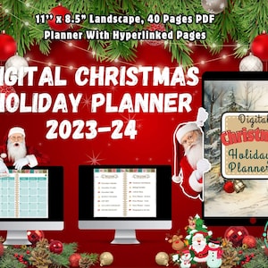 All-in-One DIGITAL Christmas Holiday Planner 2023-24 Ultimate Digital Holidays Organizer for Goodnotes/iPad, Goodnotes Christmas planner