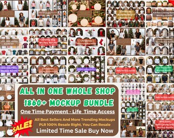 1860+ Mega Mockup Bundle: T-Shirt, Mug, Ornament (Digital Download)