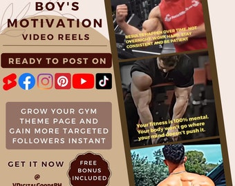 Gym Motivation Video Reels: Canva Editable Fitness Content (Digital Download)