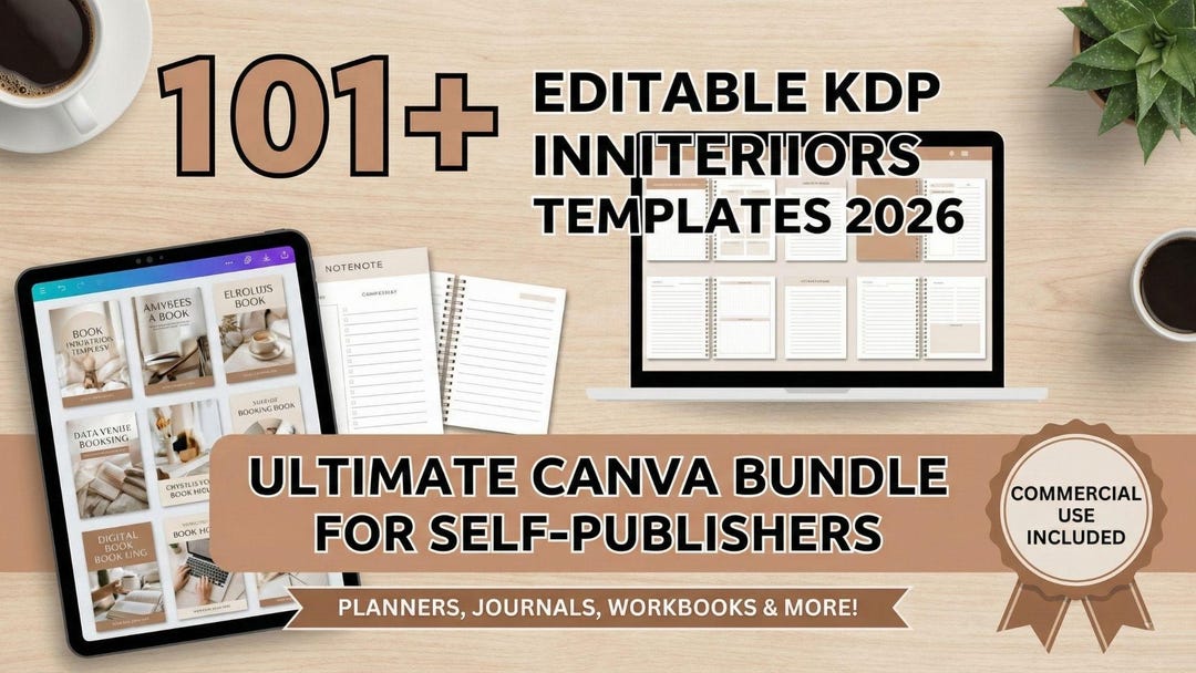 101+ Editable KDP Interiors Templates 2026 | Canva Bundle for Low ...