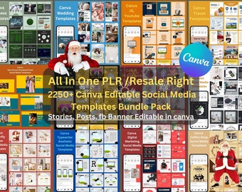 2250+ デジタル PLR Instagram テンプレート | 高品質な Canva デザインでエンゲージメントを高める | ソーシャルメディアテンプレート